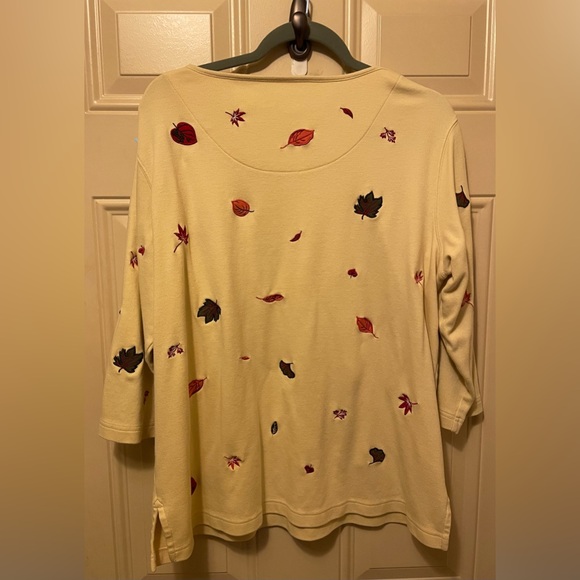Bechamel Cotton Knit Autumn Leaves Tunic Top Size Large - Picture 5 of 5
